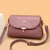 Bolsas para Mujer Transfronterizas Estilo Nuevo Versátil Piel Suave Repujada Bolso de Hombro para Señoras de Mediana Edad Bolso Cruzado Venta al por Mayor