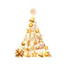 Adesivos de Vidro Estrela Dourada para Vitrines de Lojas, Sino de Feliz Natal, Decorações de Cena de Feriado com Árvore, Adesivos de Vidro Eletrostáticos