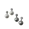 Pendientes Redondos de Perlas y Diamantes Estilo Fresco de Alta Gama Otoño e Invierno Retro Francés Pendientes Simples de Temperamento Nicho Nuevo Estilo para Mujeres