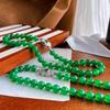 Collar de calcedonia natural anudada partícula grande 10 mm Verde Emperador