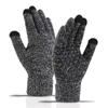 Suministro Directo de Fábrica Guantes Cálidos de Punto con Pantalla Táctil Más Terciopelo Antideslizantes y a Prueba de Frío Guantes de Invierno para Exteriores para Hombre Transfronterizos