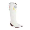Outono 2026 Comércio Exterior Transfronteiriço Salto Grosso Botas de Cano Alto Botas Femininas Tamanho Grande 40-48 Botas Martin Botas Femininas Bordadas Atacado