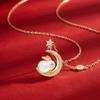 Colar Ano Novo do Coelho 2023 para Mulheres Pulseira Coelho de Jade do Zodíaco Mais Fácil de Combinar Joias para Presente de Namorada