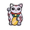Pegatina de tela bordada, bonita y pequeña, con diseño de gato de la suerte bordado, para decorar ropa, sello bordado por ordenador, etiqueta bordada.