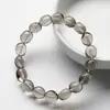 Pulsera de cristal de té natural translúcido con cuentas de frijol de azúcar, pulsera de una sola hebra, cuentas de cuarzo ahumado helado, joyería de cuentas de forma libre, cuentas sueltas