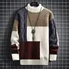 Suéter de punto de estilo preppy retro japonés para hombre, otoño e invierno, estilo perezoso, manga larga, jersey, suéter casual versátil para hombre