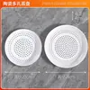 Plato de cerámica para cocinar al vapor plato para dumplings plato para cocinar al vapor bollos plato para cocinar al vapor mariscos plato de drenaje rejilla redonda porosa para cocinar al vapor vaporera plato para frutas horno de microondas