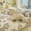 Juego Simple de Cuatro Piezas Estilo Escandinavo Ins Ropa de Cama de Algodón Lavado Juego de Tres Piezas para Dormitorio de Estudiante Color Puro Weidong