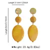 E15403 Otoño Invierno Retro Temperamento Maillard Resina Gradiente Pendientes Mujer Moda Lujo Ligero Sensación de Gama Alta Pendientes Largos