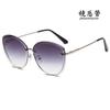 Gafas de sol de moda para mujer 2021, montura grande, degradado, retro, metálicas, gafas de sol para conducir, protector solar 6818
