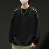 Moletom Masculino Gola Redonda, Marca Tendência Outono, Versátil Estampado Solto Manga Longa, Roupa Unisex para Casal, Top de Estudante