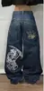 Celebridade da Internet Transfronteiriça Tendência Harajuku Hip-Hop Retrô Caveira Streetwear Jeans Jnco Y2K Jeans Masculino