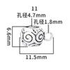 Plata esterlina s925 plata tailandesa envejecida agujero pasante cuentas espaciadoras con anillo tubo de plata con anillo accesorios para pulsera diy