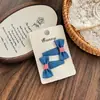 Grampo de Cabelo Azul Denim Xadrez Laço de Renda Coração de Tecido Clip BB Acessórios para Cabelo Quebrado na Testa Lado