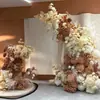 Cor de café de outono estilo retrô materiais florais materiais florais de casamento móveis macios atmosfera de outono adereços de casamento decorações flores artificiais