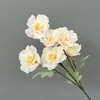 Flor artificial para casamento Flor de hibisco de 6 cabeças Salão de casamento Arranjo floral de guia de estrada Local de decoração Flor artificial Feito à mão 6 cabeças Madeira Algodão