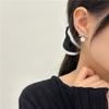 Pendientes de perlas con forma de flor de aceite y lazo de diamante de estilo dulce para mujer, bonitos y frescos, venta al por mayor transfronteriza de moda.