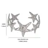 Pulsera de Acero de Titanio con Forma Geométrica Asimétrica Simple Moda Pulsera de Estrella de Mar Chapada en Oro de 18 Quilates Moderna Hip-Hop para Damas