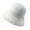 Sombrero de Paja Ganchillo Cuerda de Papel Ala Ancha Encaje Coreano Versátil para Todo Verano Sombrero Protector Solar Primavera Verano Sombrero de Playa para Vacaciones de Mujer