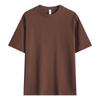 Largura dos Ombros Solta 230g Algodão Puro Gola Careca Manga Curta Camiseta de Base T-shirt Moda Marca Masculina e Feminina Top de Casal Roupas T