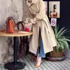Gabardina Larga Khaki de Estilo Británico, Petite, de Alta Gama, Única y Súper Elegante, con Cuello Alto, para Mujer, Principios de Primavera 2026
