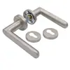 Manija de puerta ignífuga de acero inoxidable 304 para interiores, cerradura universal con paso de fuego, cerradura dividida, manija de doble curva.