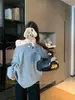 Tiro real 2026 Otoño Nuevo Estilo Adelgazante Moda Estilo Perezoso Manga Larga Tejido de Punto para Mujer Suelto Casual Top Temperamento