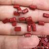 4x 6mm turquesa rectangular fondo plano anillo malaquita Pino Rojo pino azul liso coral rojo anillo rectangular