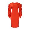 D377 europeu e americano grande tamanho mulheres outono novo temperamento moda Tongle elegante africano grande tamanho manga comprida vestido de comércio exterior