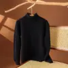 Suéter de Montaña de Cachemir Doble Espesor para Niños Suéter de Cuello Alto de Cachemir para Niñas Suéter Corto de Punto de Cachemir para Niños de Mediana y Gran Edad