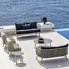 Sofá exterior de ocio, conjunto de mesa y sillas de ratán para jardín de villa en el patio, muebles de exterior para casa de huéspedes al aire libre