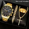 Ventas Directas de Fábrica Set de Relojes Reloj para Hombre de Gama Alta Reloj de Cuarzo con Cristal Correa de Acero Reloj para Hombre Dropshipping