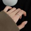 Anel Fino de Diamante para Mulheres, Estilo Japonês e K, Círculo Fino de Nicho, Anel de Diamante Pequeno, Abertura Exquisita, Anel Aberto de Ouro Empilhável