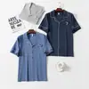 Pijama de Verano para Hombre Cárdigan de Manga Corta de Algodón Amigable con la Piel Transpirable talla extra Pijama de una Pieza para Hombre Suelto de Manga Media Verano