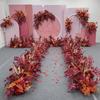 Laranja Vermelho Flores de Casamento Arte Flor Artificial Arranjo de Flores de Casamento Rota das Flores Ponto de Flores Canto de Fundo de Flores Área de Boas-Vindas