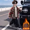 Ropa de Invierno para Niños Chaqueta Acolchada Estampada Estilo Coreano Ropa para Niños Guapa Estilo Moderno Suéter Grueso de Felpa Ropa para Niños Pequeños Comercio Exterior