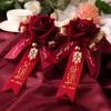 Set de Corsage de Boda de Suministros de Padrinos de Boda de Alta Gama Novia y Novio Creativo Juego Completo de Pines Corsage Artificial para Dama de Honor