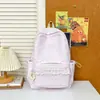 2026 Nova Mochila Estampada de Estrelas de Alto Valor com Renda Fofa para Alunos do Ensino Fundamental II e Médio Grande Capacidade Estilo Coreano Bolsa de Ombro Duplo
