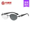 Gafas de sol poligonales de moda con biselado sin montura para mujer, estilo callejero personalizado transfronterizo, gafas de sol fotocromáticas