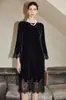Vestido de Terciopelo de Seda para Mujer 2026 Otoño e Invierno Nuevo Estilo, Se Puede Usar por Dentro o por Fuera, Vestido de Seda de Morera con Incrustaciones de Encaje de Alta Gama
