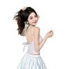 Camisola Estilo Tailandés Hermosa Floral Falsa de Dos Piezas Aspecto Adelgazante para Mujer Verano 2025 Prenda Exterior Top Corto sin Mangas