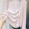 Cárdigan de punto de seda helada ligero para mujer, chaqueta de protección solar de verano, adelgazante, versátil, ajustado, texturizado, fresco y bloqueador solar
