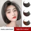 Almofada Pedaço de Cabelo Pedaço de Cabelo Real Peruca Almofada Feminina Dois Lados Aumento de Cabelo Invisível Volume Topo da Cabeça Reedição Cabelo Liso Pedaço de Peruca Fofa