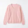 Suéter de Punto Cepillado de Cachemira Perezoso para Mujer Tejido de una Sola Pieza sin Costuras Cuello en V Ropa para Vestir en Capas de Principios de Otoño Ropa Interior Base de Lana