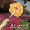 Abanico de Peonías, Abanico Floral de Estilo Antiguo Cultural y Creativo de Luoyang, Abanico Artesanal de Tendencia Nacional para Toma de Fotos y Danza, Personalizable