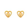 Aretes Xuping de Aleación de Cobre Chapados en Color 24K, Diseño de Flor y Corazón, Modernos, Compactos, de Lujo Ligero, Color Dorado Imitación, Hechos a Medida