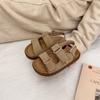 Sandálias Infantis 2025 Verão Novo Sola Macia Casuais Sapatos de Praia para Meninos e Meninas Couro Nubuck Retrô Marrom Sapatos Birkenstock