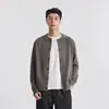 Também Parar Fio de Flor Lã Misturada Tricô Cardigã Masculino Outono Inverno Outerwear de Luxo Leve Gola Alta Pequena Casual para o Dia a Dia Camada Superior