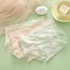 [múltiplas combinações] calcinha de seda gelada ultrafina feminina cintura de renda quadril respirável calcinha de menina