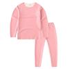 Traje de terciopelo para niños lijado de doble cara cálido otoño dos piezas color sólido lunares color sólido otoño e invierno pijama